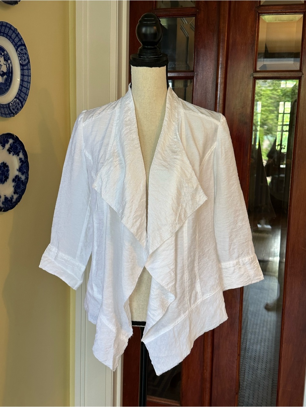 Chico’s | Shimmer Open Front Drape Jacket 3/4 Sleeve, Size Small, NWT